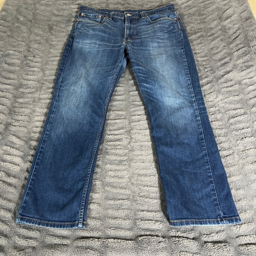 Levis 514 Straight Fit Mens Jeans 36x30 Blue Medium Wash Stretch Denim AP836